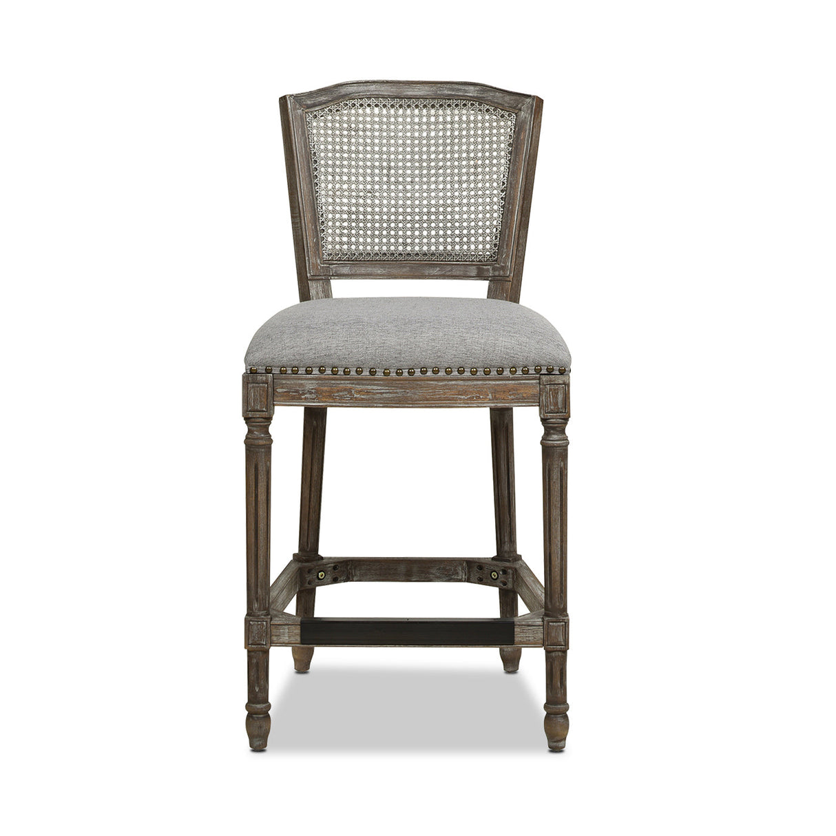 Triomphe Rattan Wicker High Back Armless Counter Bar Stool
