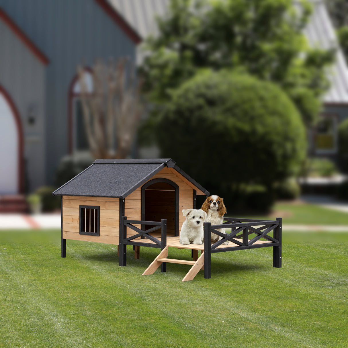 Outdoor-Large-Wooden-Cabin-House-Style-Wooden-Dog-Kennel-with-Porch-Dog-House