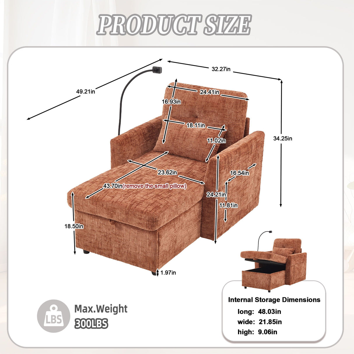 Multifunctional Recliner Sofa with Storage and Phone Bracket