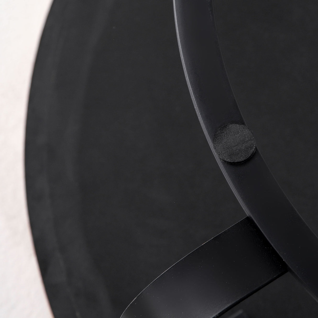 Modern Round Coffee Table with Wooden Carving Pattern and Metal Legs