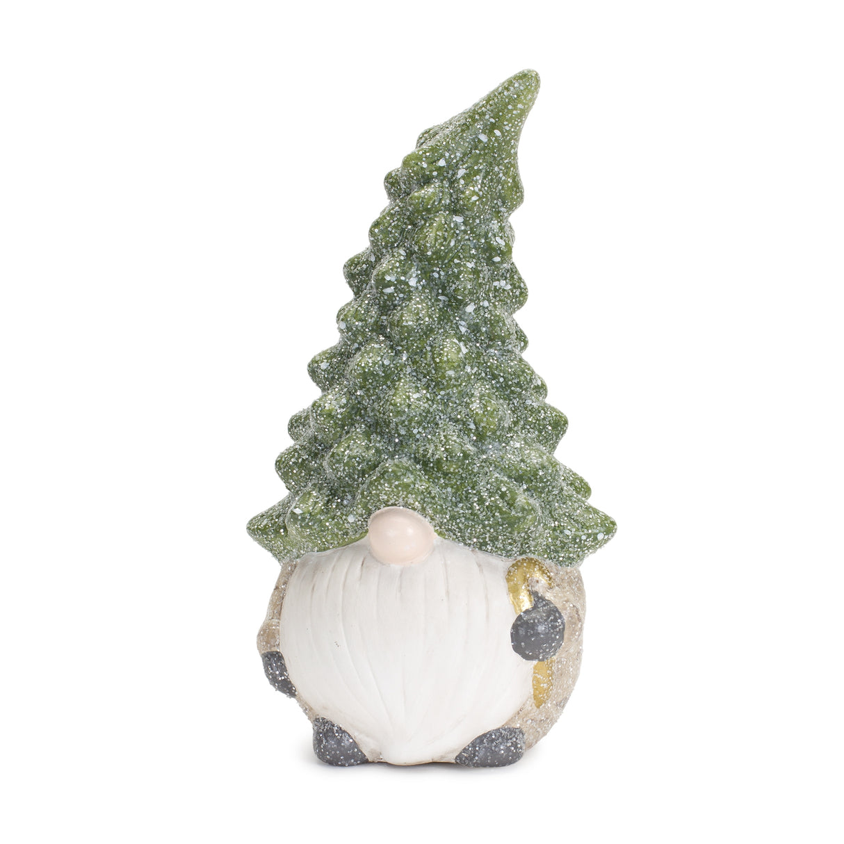 Terra Cotta Gnome Figurine with Pine Tree Hat (Set of 2)