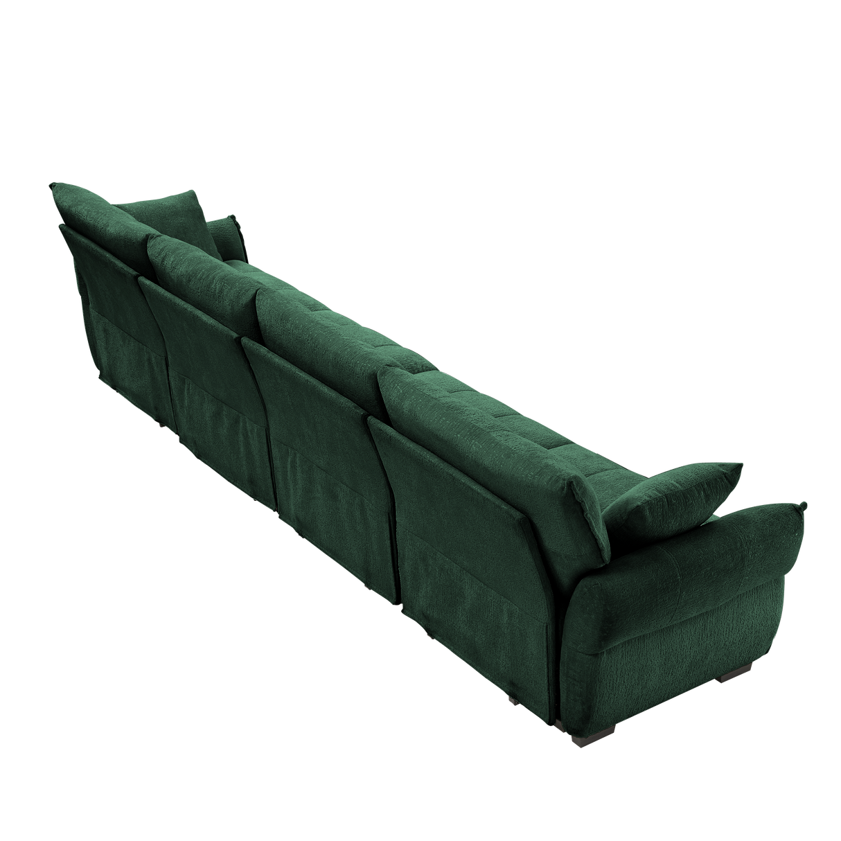 Modern 4-Seater Sofa, Solid Wood Frame In Premium Chenille