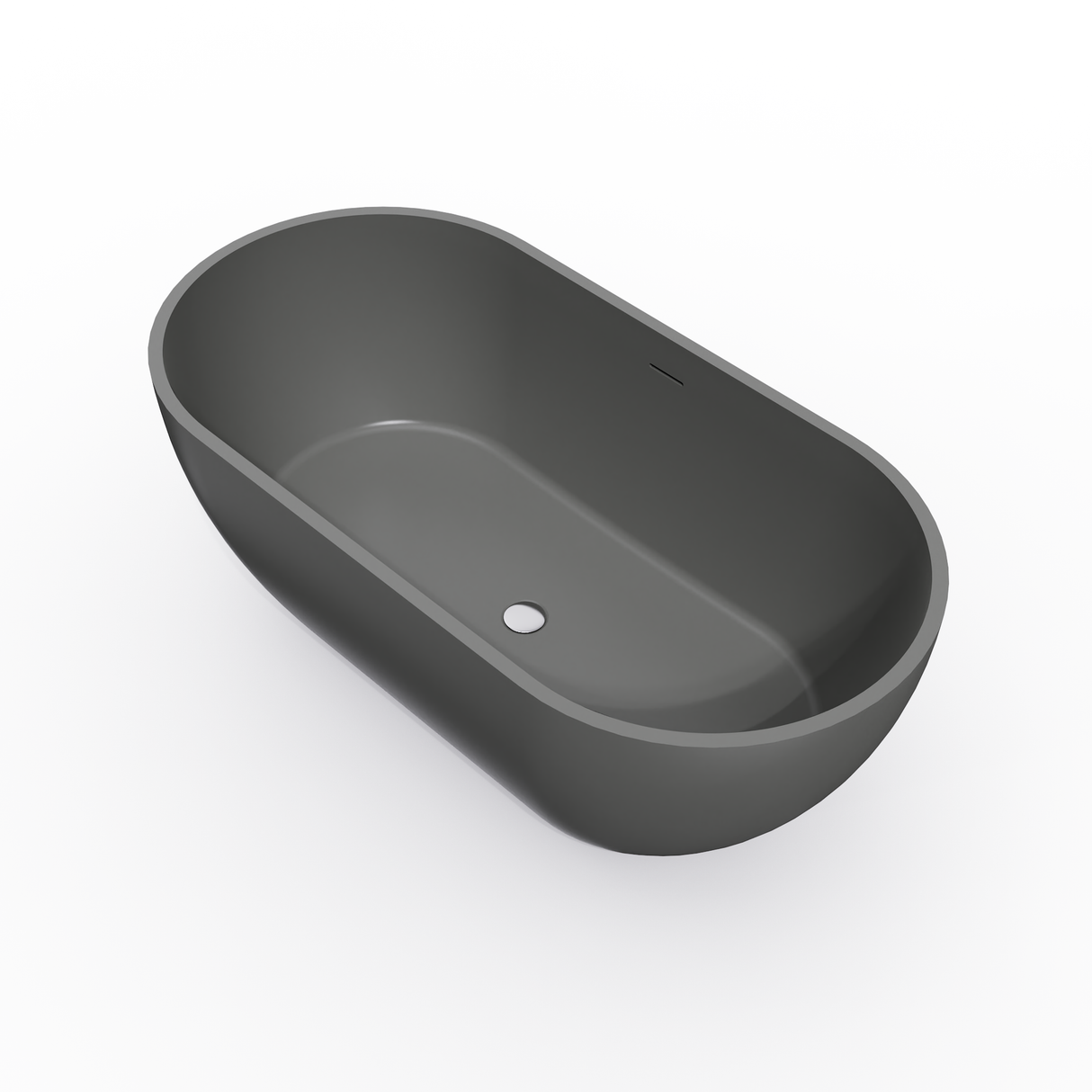 59 Inch Solid Surface Oval Freestanding Bathtub