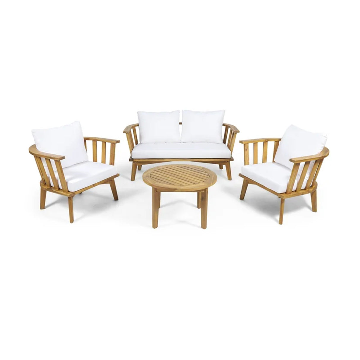 4-Pieces Acacia Wood Patio Furniture Set