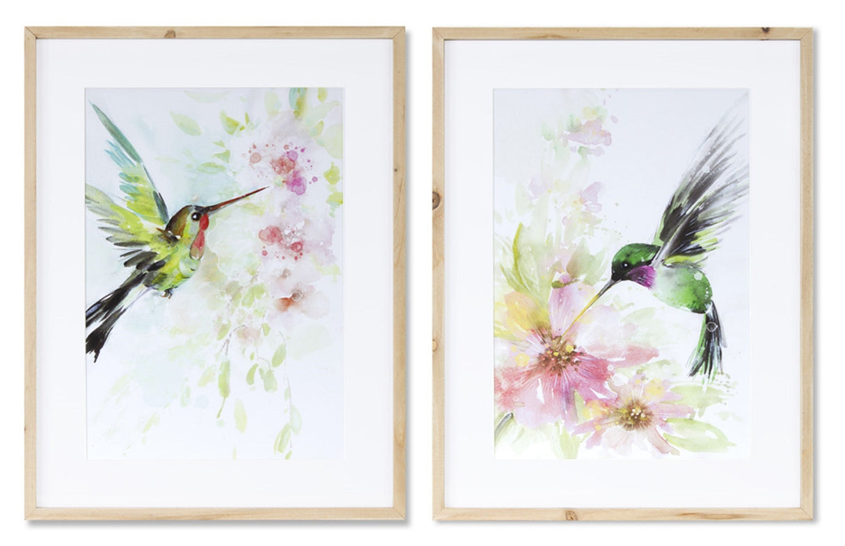Framed-Watercolor-Hummingbird-Print-(Set-of-2)-Wall-Art