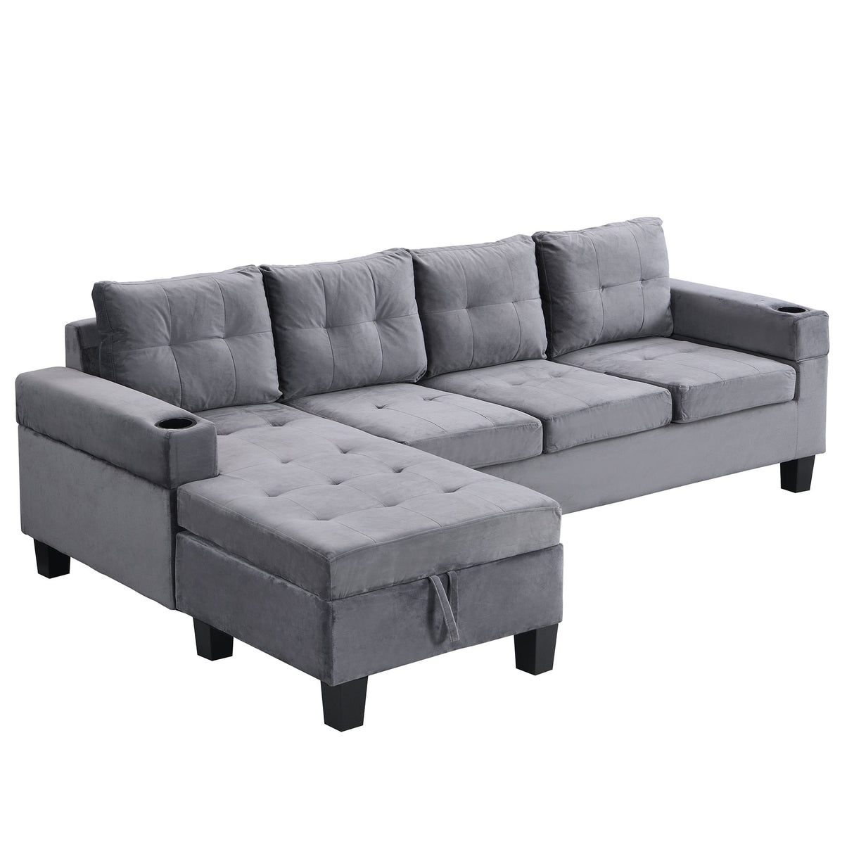 Modern Sectional Sofa Set with L-Shape Chaise Lounge