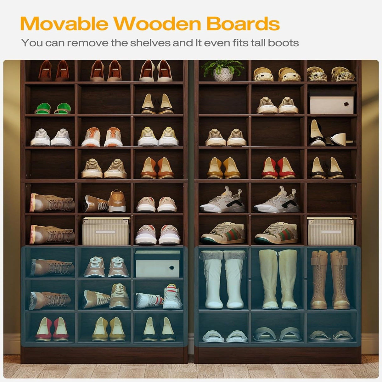 10 Tier Shoe Storage Cabinet With 30 Cubbies
