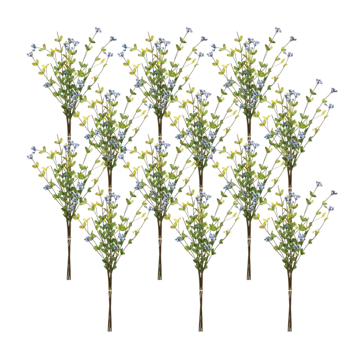 Blue-Berry-Foliage-Spray-(Set-of-12)-Artificial-Flowering-Plants