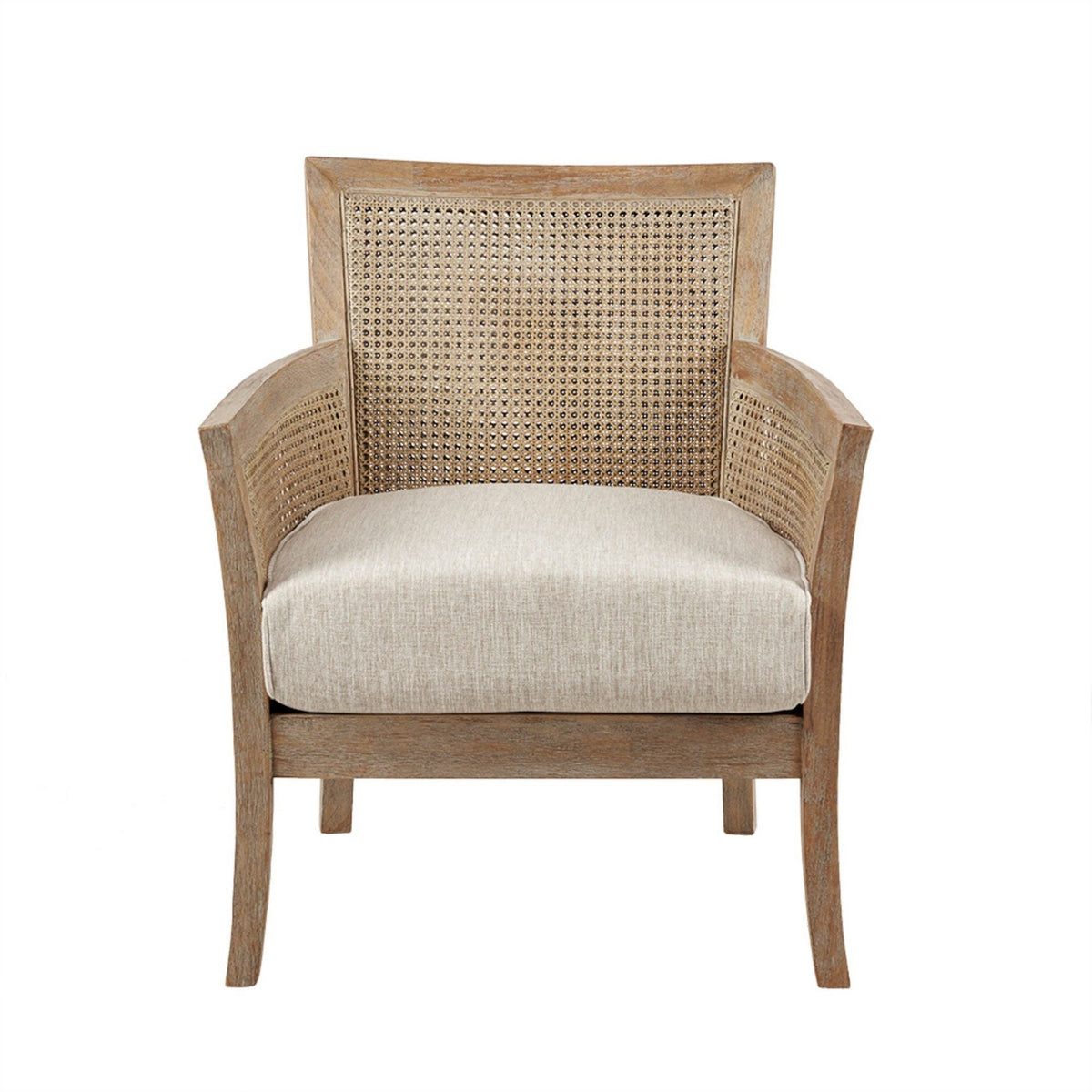 Cane Armchair With High Density Foam - Cream / Reclaimed Natural