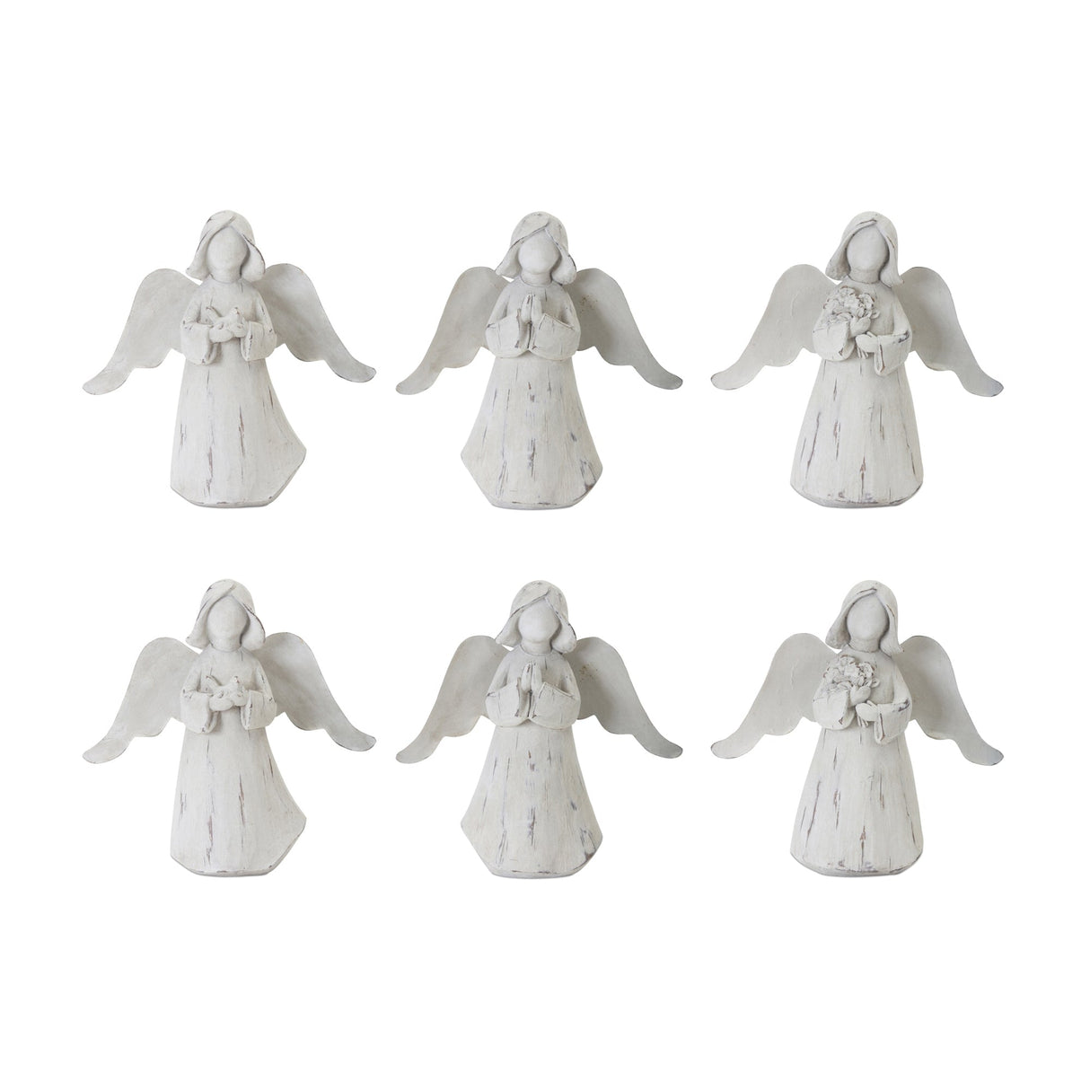 Praying-angel-figurine-with-metal-wings-(set-of-6)-Figurines