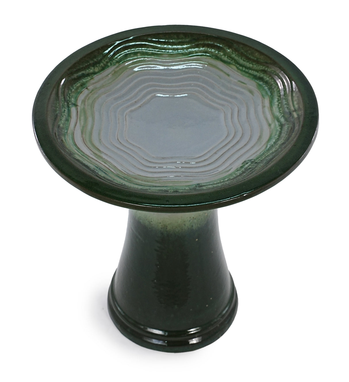 17" Ceramic Bird Bath for Outside, Elegant Tall Outdoor Bird Bath
