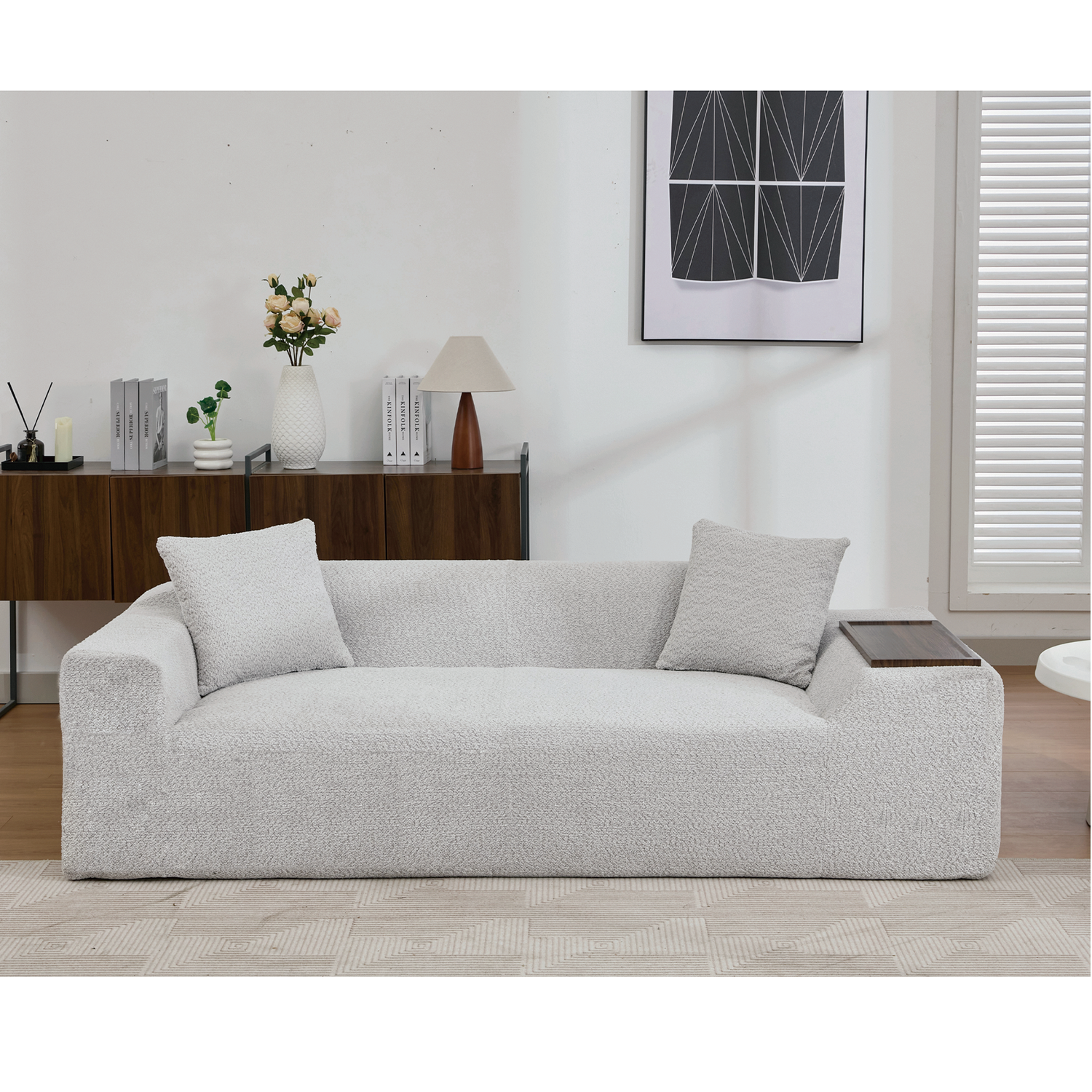 The Sophia Modern Bouclé Two-Piece Sofa Ensemble