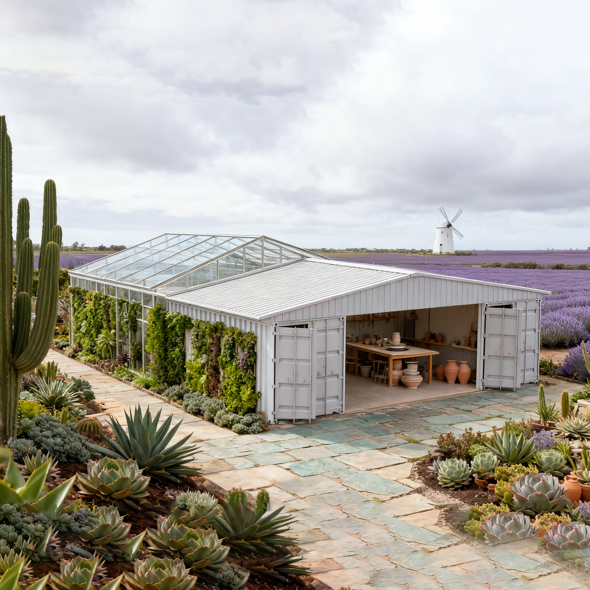 40FT x 36FT Container Roof Kit – Heavy-Duty Steel Shelter