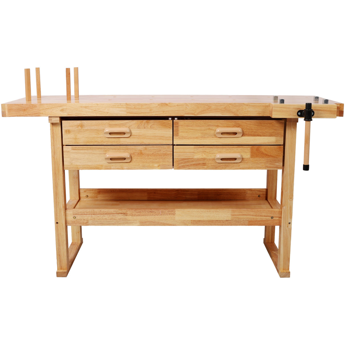 60-Inch Rubber Hardwood Workbench with 4 Drawers