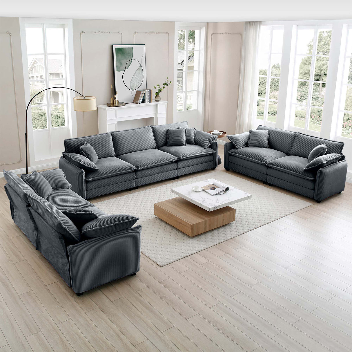 Modern Living Room Sofa 3 Pieces Set
