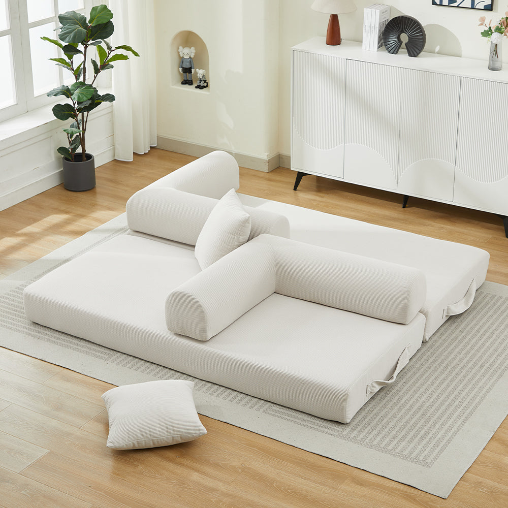 Folding Sofa Bed Convertible Couch with 2 Pillows