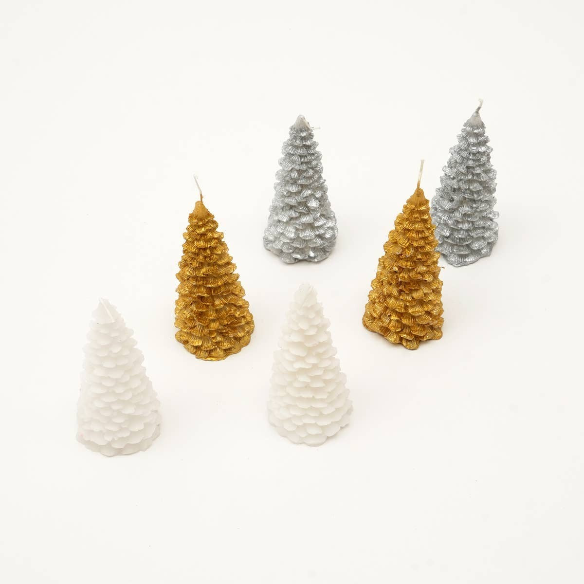 Holiday Luster Candle Box - 6 Pcs Christmas Tree Candles
