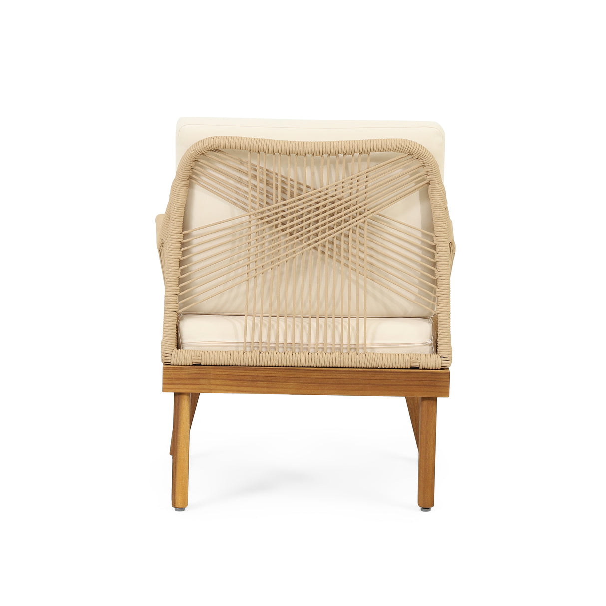 Anisa Acacia Wood & Woven Rope Outdoor Chat Set