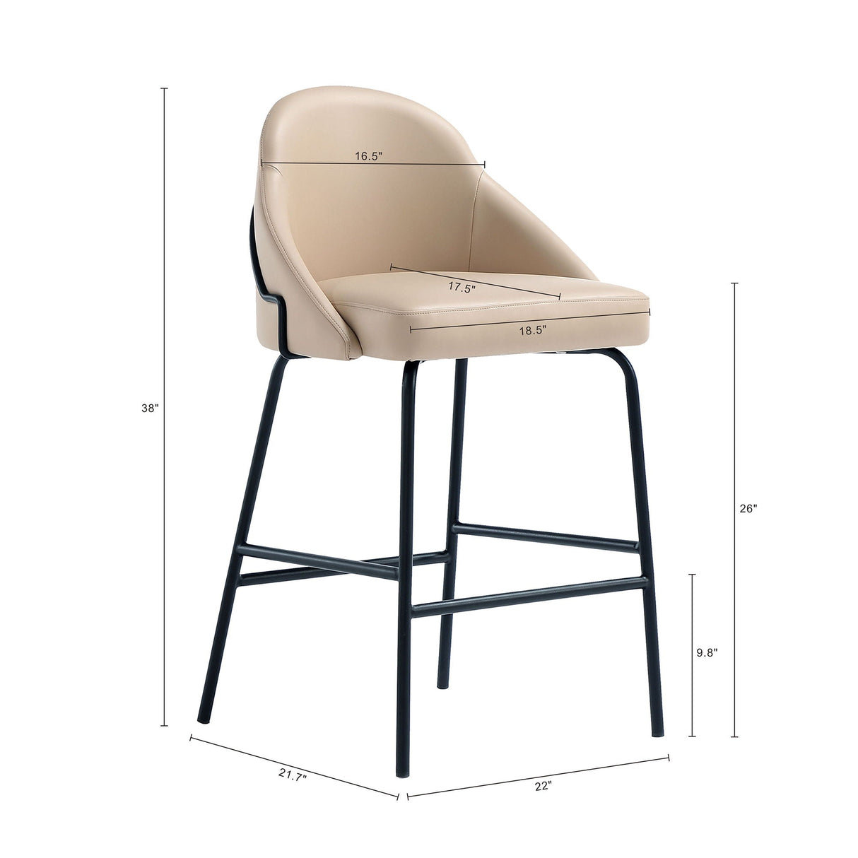 Gracie - Upholstered Counter Stool