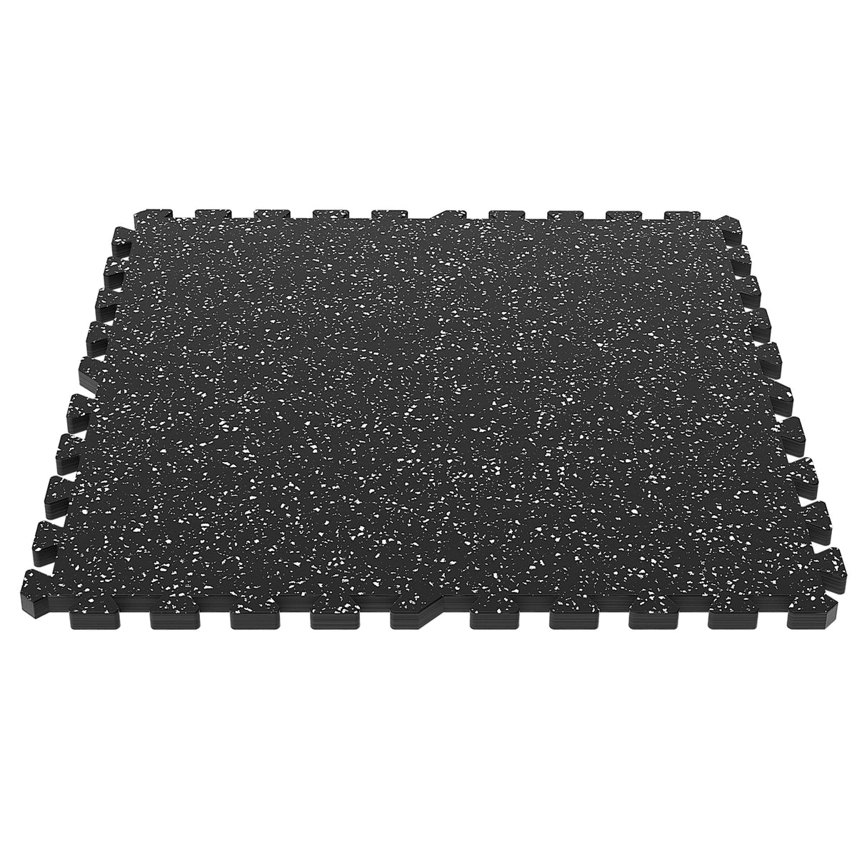 0.6 Inch Thick Gym Floor Mats, 6 Tiles Rubber Top with EVA Foam