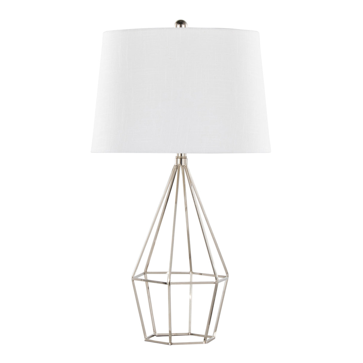 Diana 29" Contemporary Metal Table Lamp Set in Polished Nickel