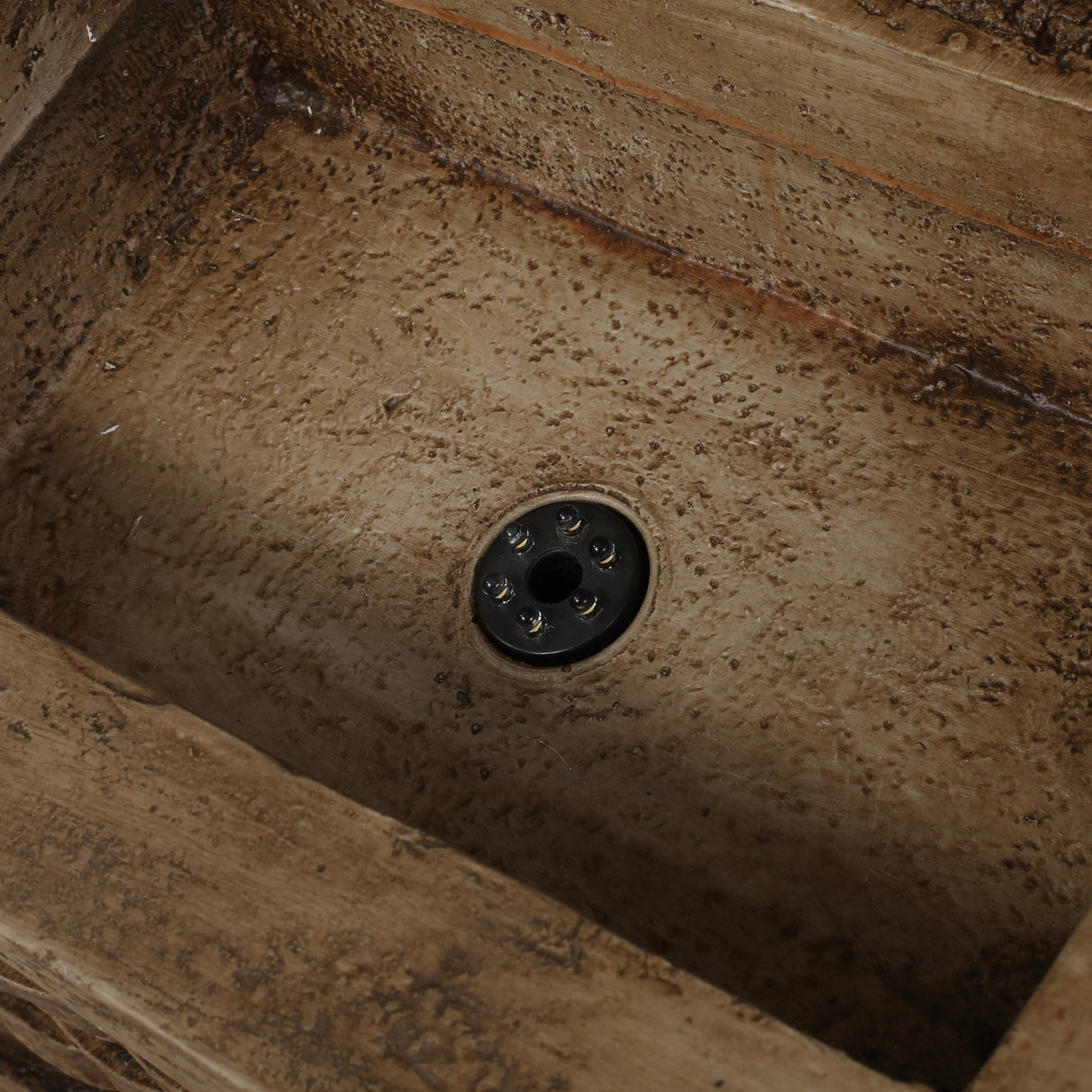 35.25' High Hand Crafted Weather Resistant Floor Fountain with Light Light Brown