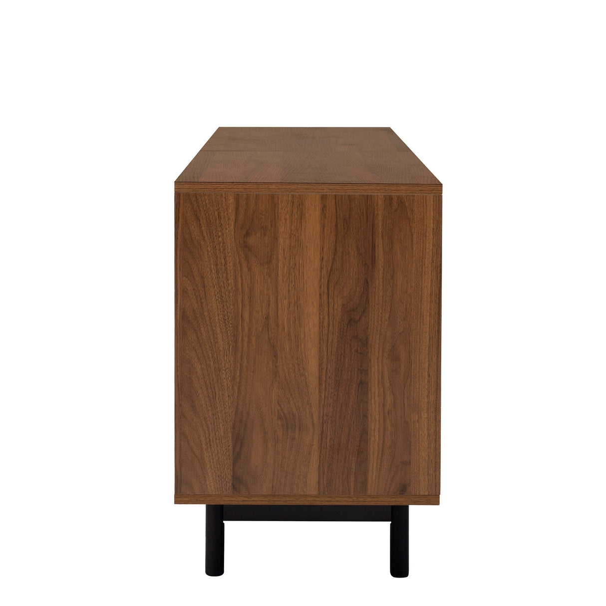 TV Stand For TVs, Entertainment Center With Closed Storage & Cable Management, Soft Closing Hinges - Walnut