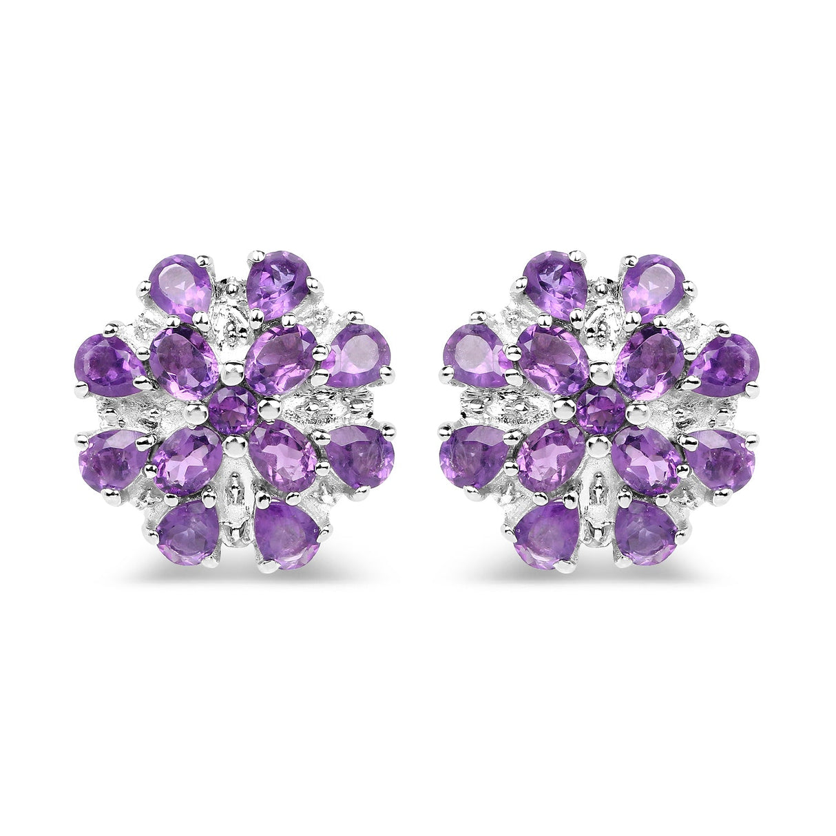 3.80 Carat Genuine Amethyst .925 Sterling Silver Earrings