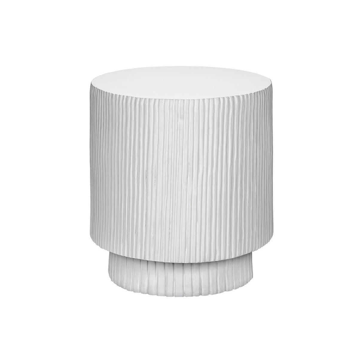 Round Accent Table, Indoor Outdoor - White