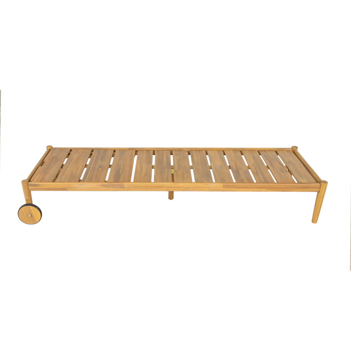 Riviera Outdoor Chaise Lounge with Wheels, Acacia Wood Frame (Set of 2)