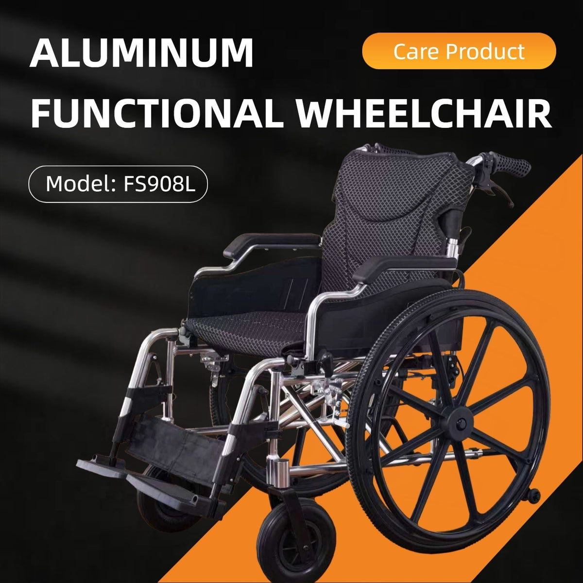 Lightweight Foldable Transport Wheelchair with Double X Force Support - Pearl Silver or Gray