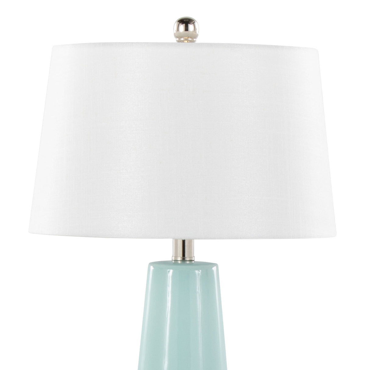 Penelope 22' Contemporary Ceramic Table Lamp with Tiffany Blue & Silver Body