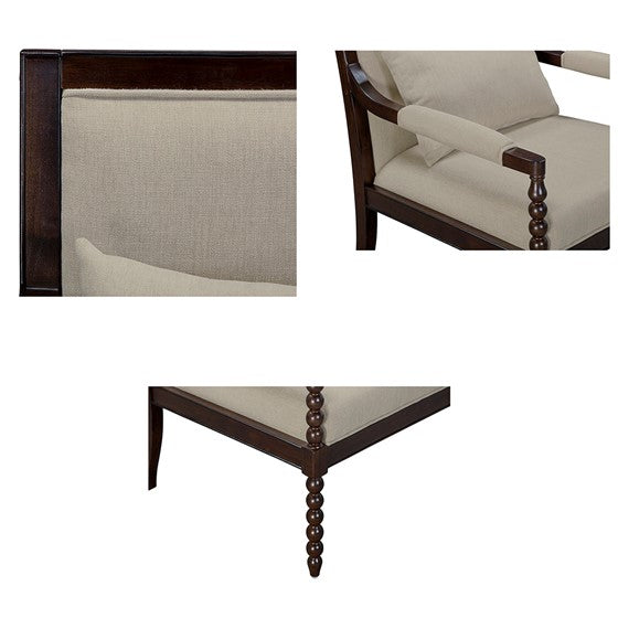 Upholstered Accent Chair with Removable Lumbar Pillow