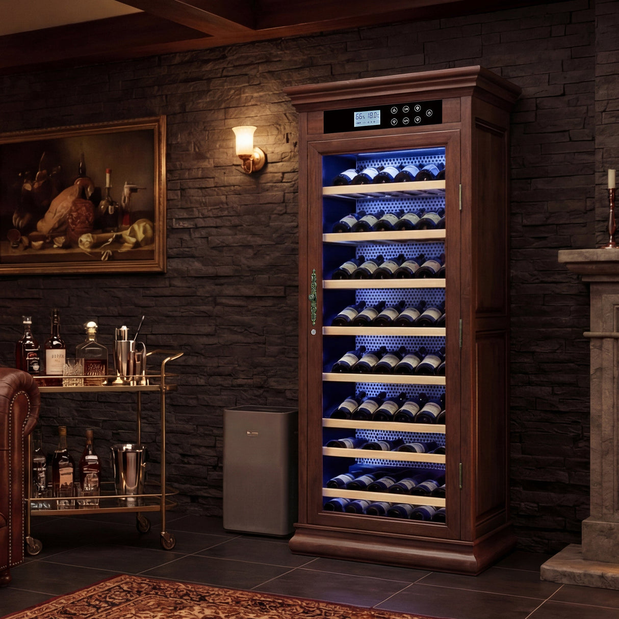 Temperature Control Professional Wooden Refrigerated Wine Cabinet
