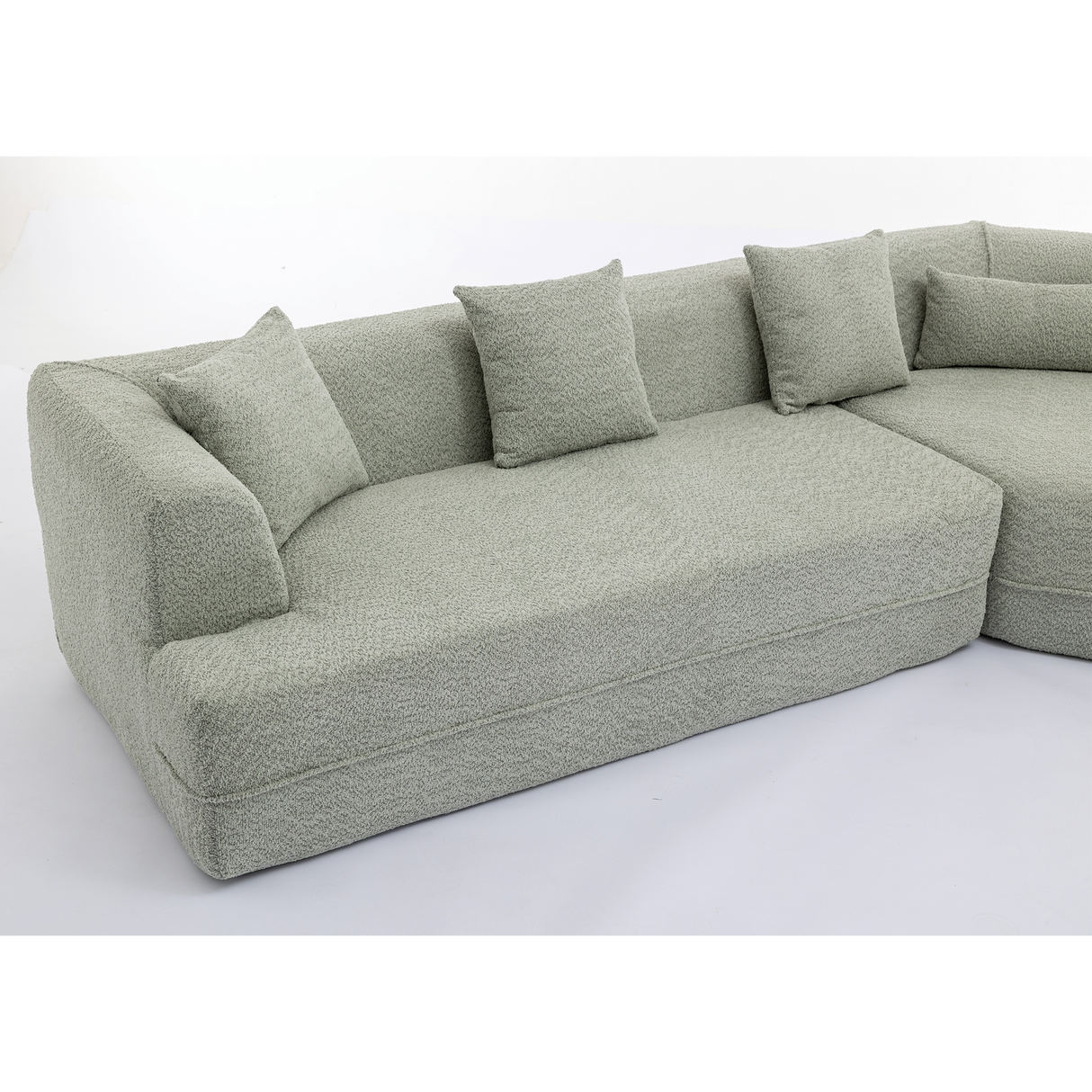 Modular Sofa Modern Minimalist Style Green Upholstered