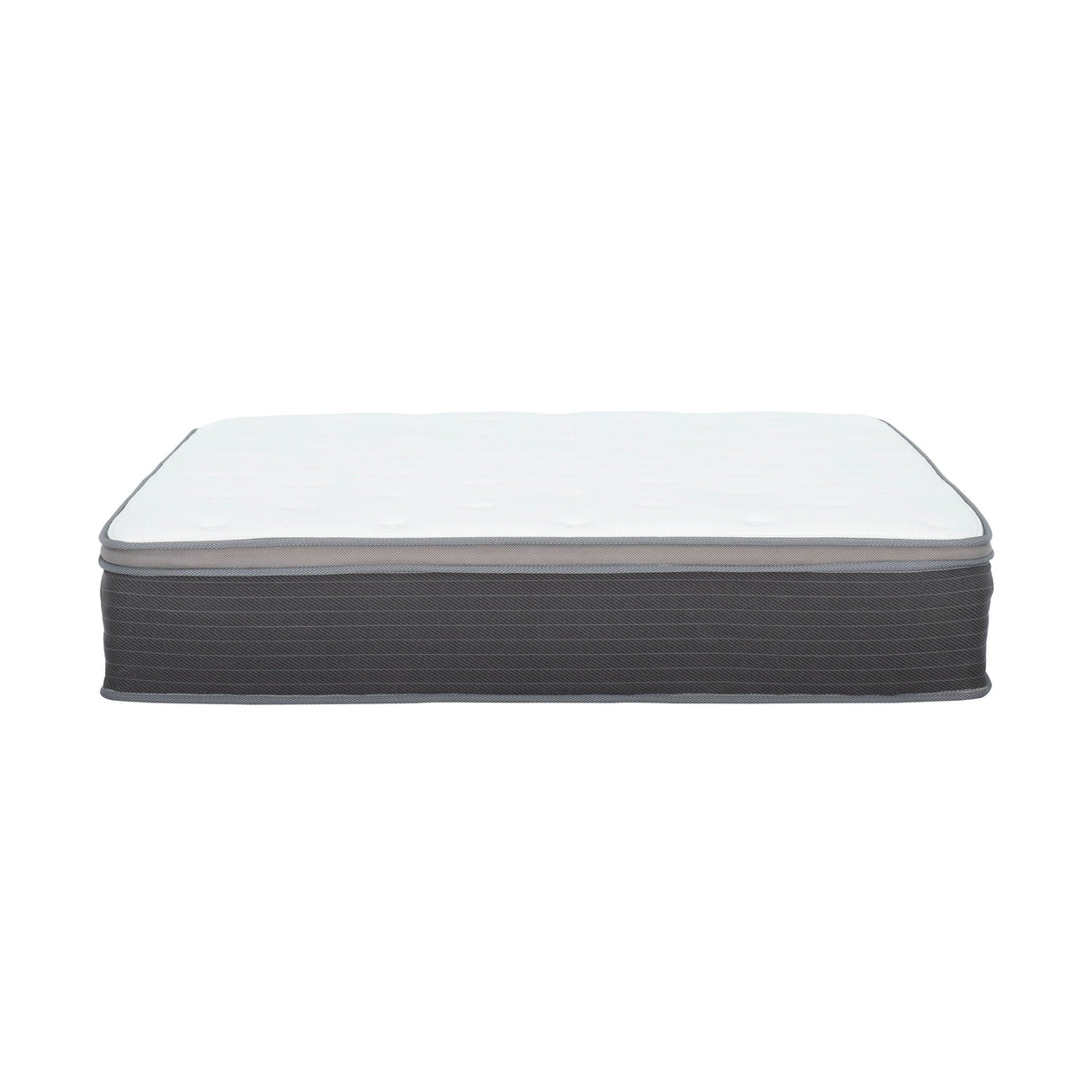 12'' Hybrid Mattress In A Box, Plush Gel Memory Foam Mattress Top With Pocket Coil Base - Gray / White - Queen