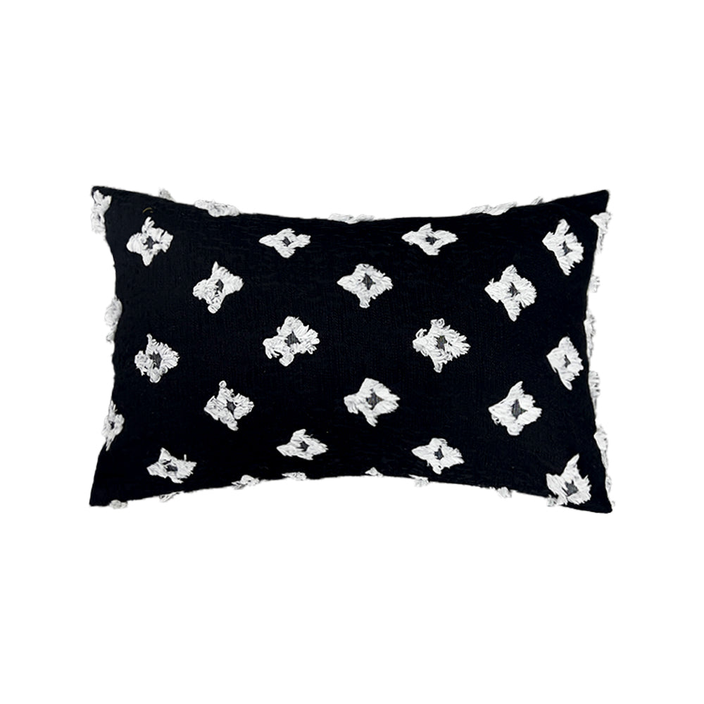 12''x20'' Tufted Floral lumbar support 100% cotton Throw Pillow | 7 Colors β Textured Daisy Stitch Design | Boho Chic Lumbar & Accent Pillow | Insert Included