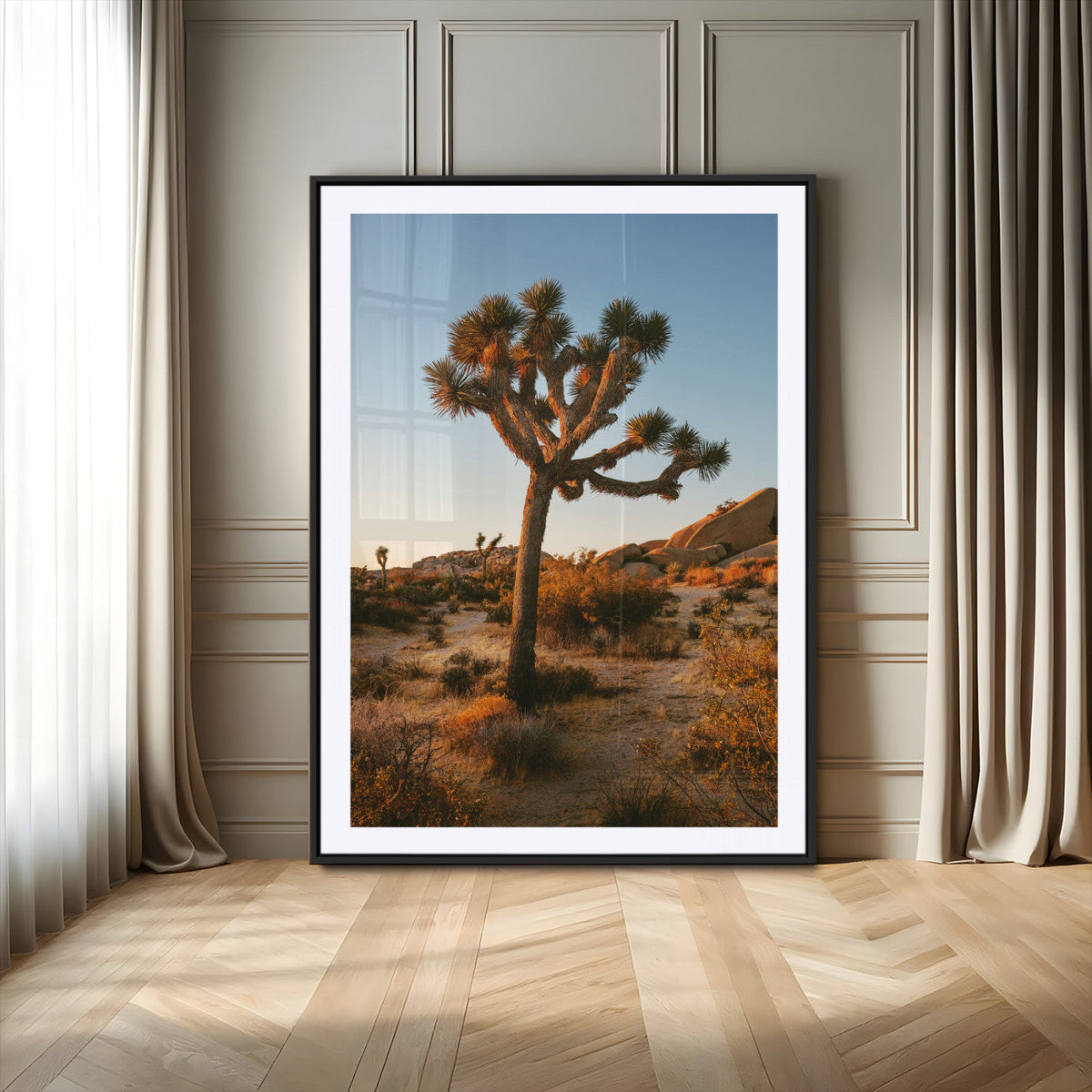 Joshua Tree Wall Art Canvas Print – Framed Desert Sunset