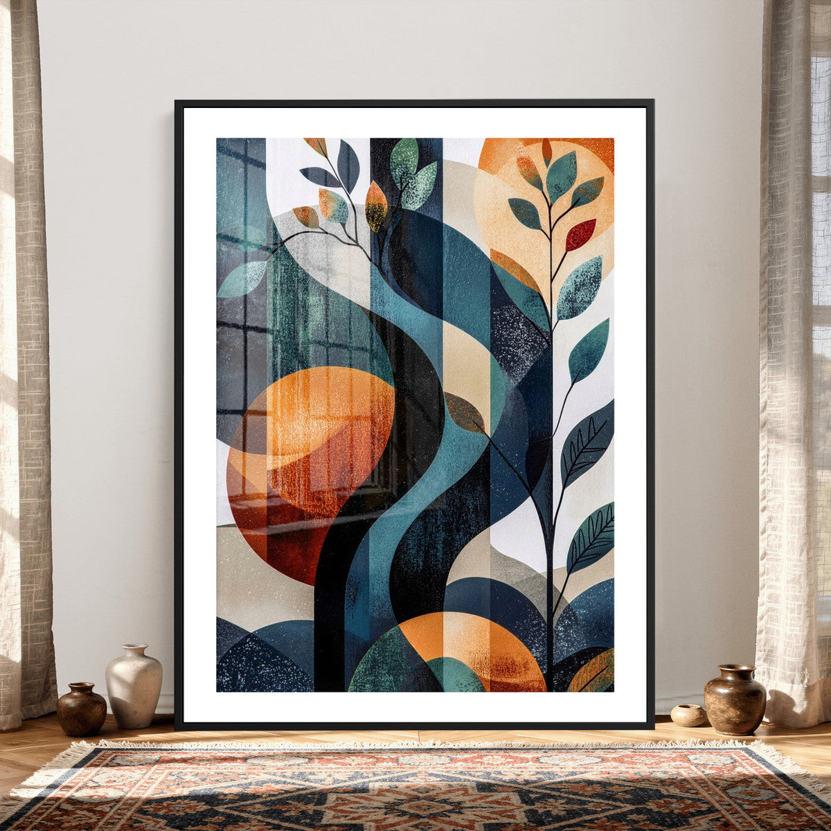 Abstract Flower Wall Art Canvas Print