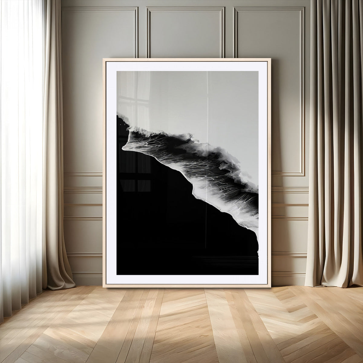 Ocean Wave Wall Art Canvas Print – Framed Abstract