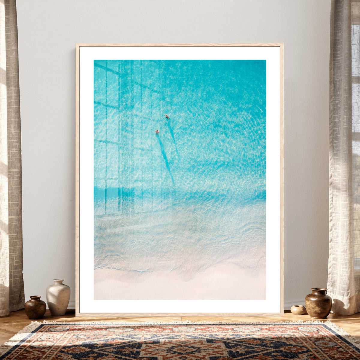 Aerial Turquoise Beach Wall Art Canvas Print – Minimal