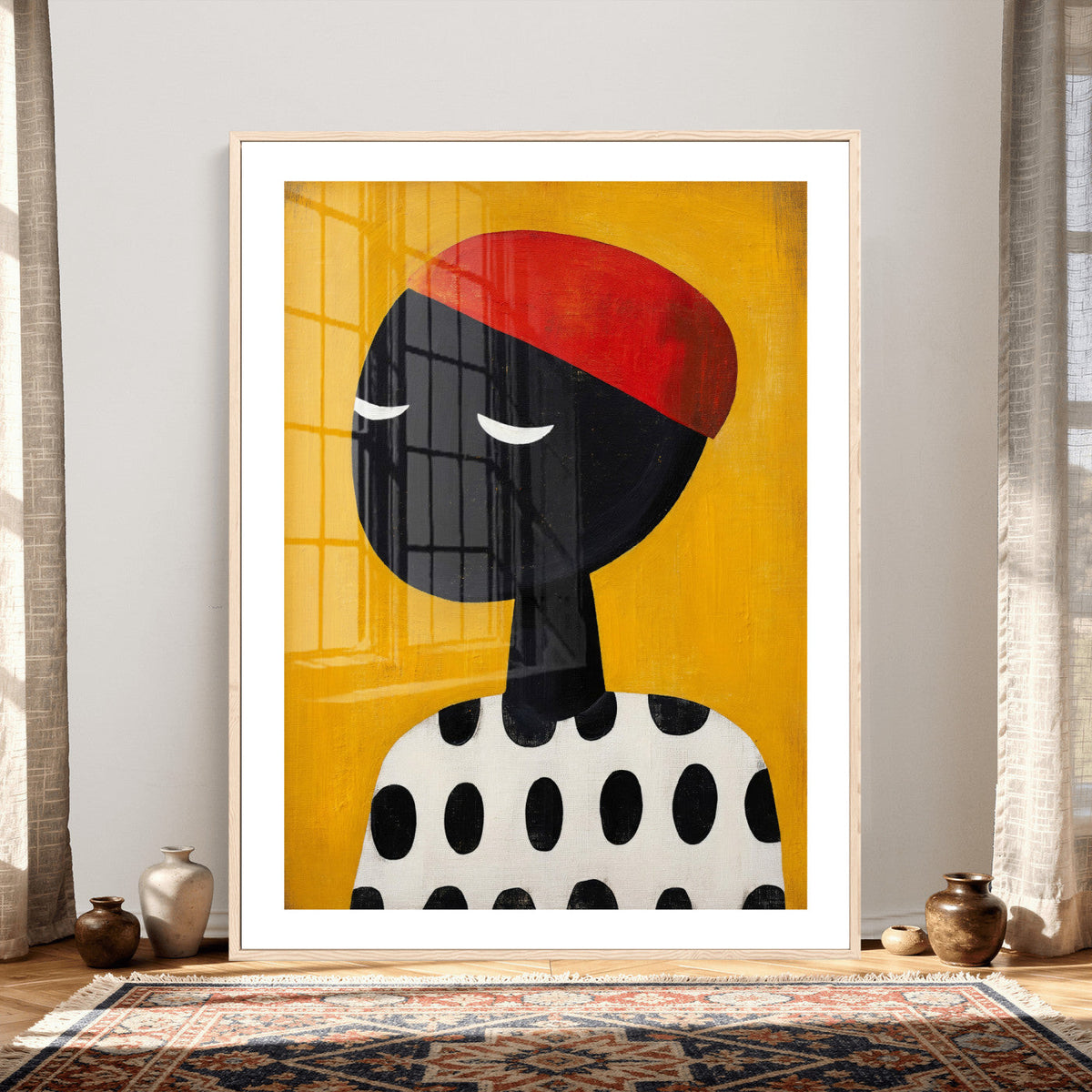 Abstract Portrait Wall Art Canvas Print, Framed Modern