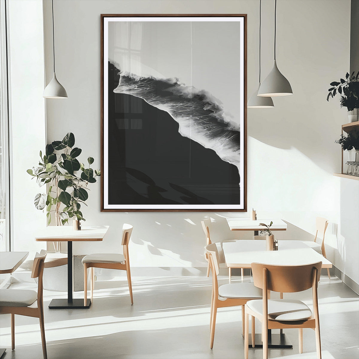 Ocean Wave Wall Art Canvas Print – Framed Abstract