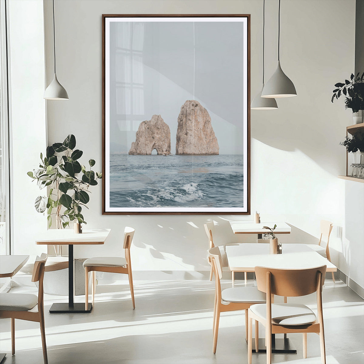 Faraglioni Capri Wall Art Canvas Print – Framed Serene Ocean