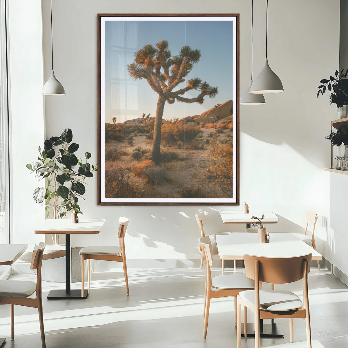 Joshua Tree Wall Art Canvas Print – Framed Desert Sunset