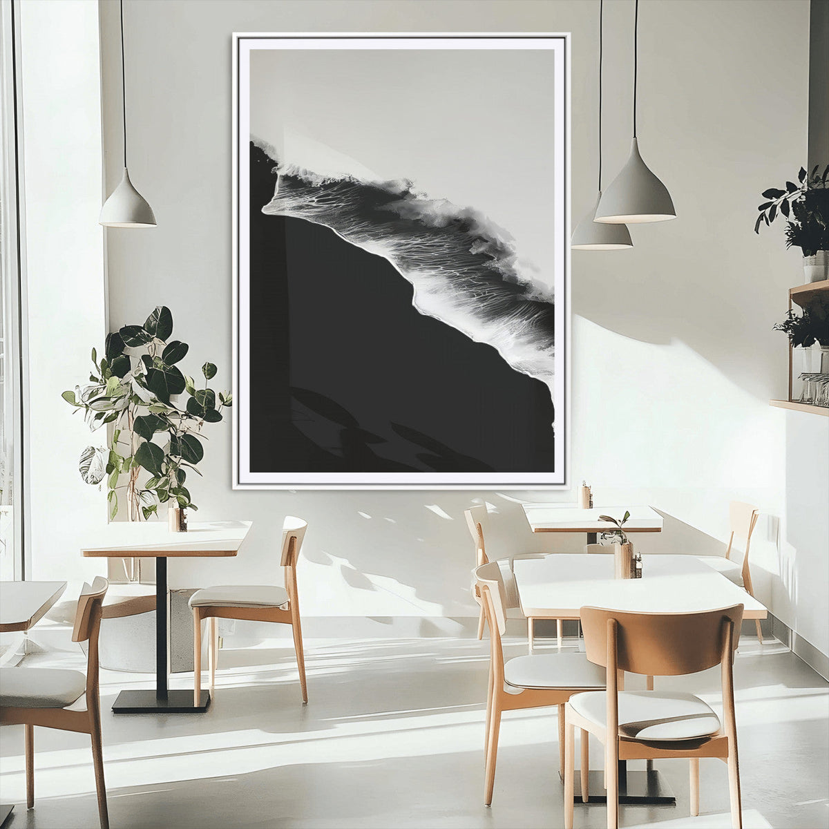 Ocean Wave Wall Art Canvas Print – Framed Abstract
