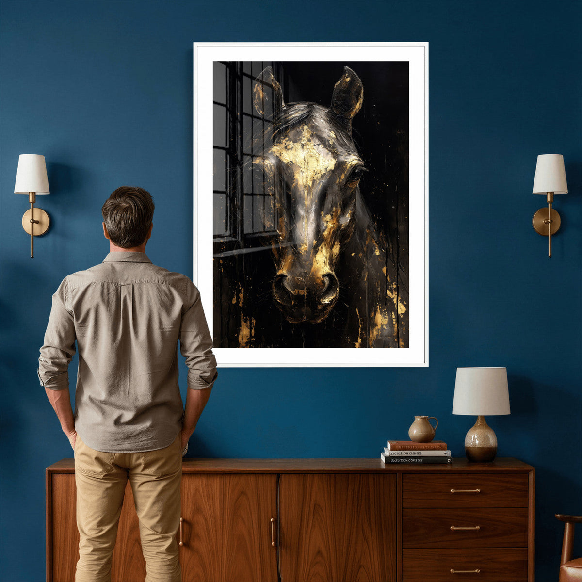 Abstract Horse Wall Art Canvas Print – Painting Style