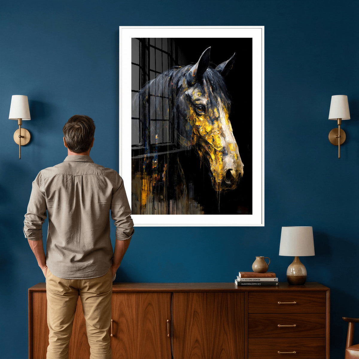 Abstract Horse Wall Art Canvas Print – Painting Style