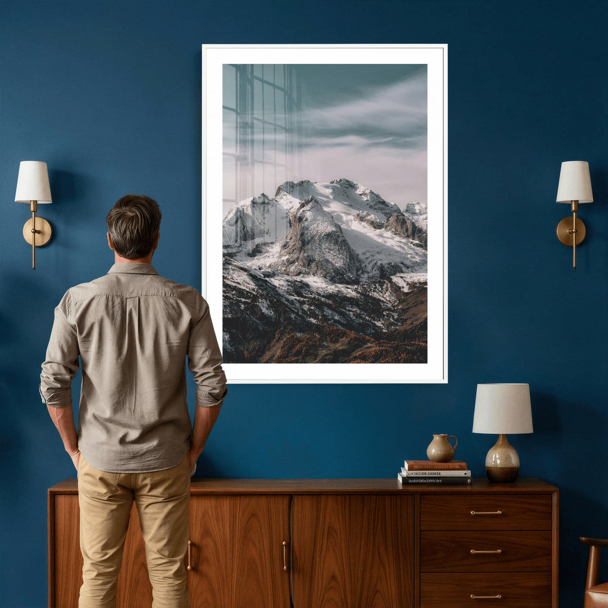 Alpine Mountain Landscape Wall Art Canvas Print, Snowy Peak