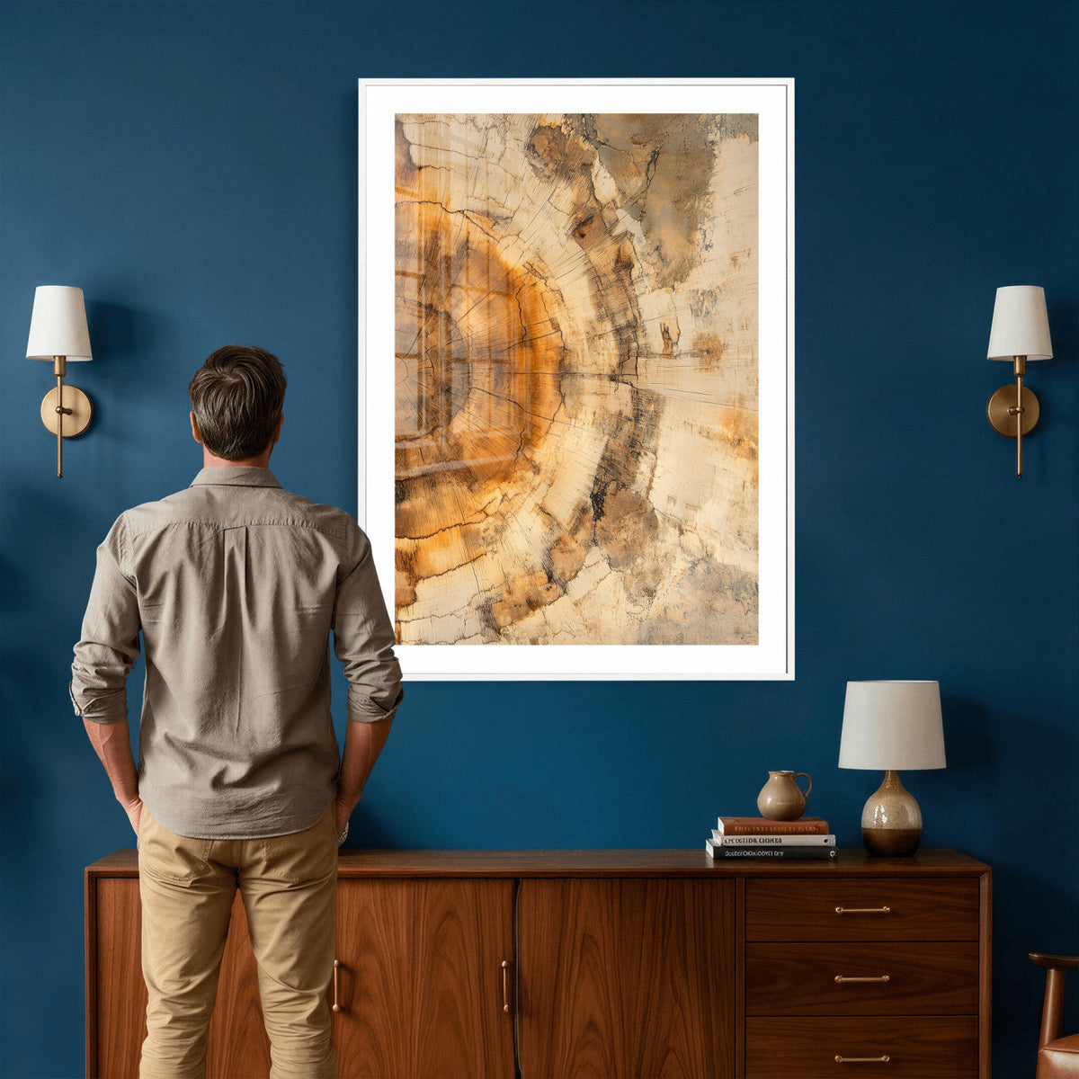 Abstract Wood Ring Wall Art Canvas Print – Natural Tree Ring